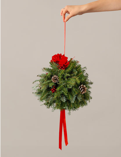 12" Kissing Ball Holiday Greens